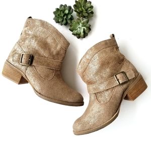 Naughty Monkey Gold  Metallic Leather Boot size8.5